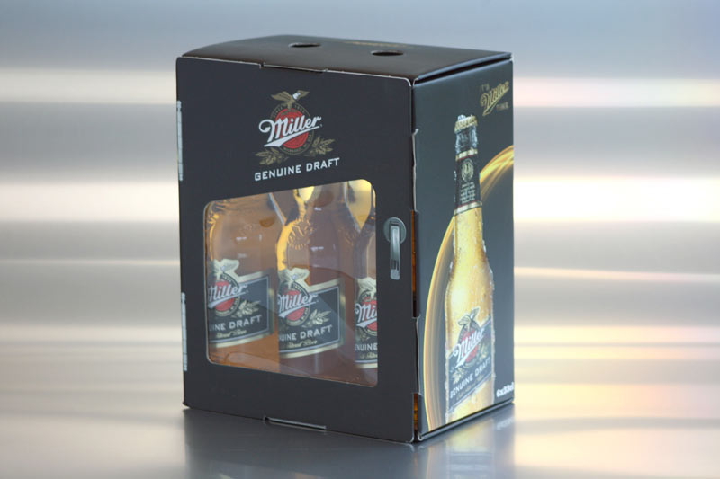 Miller Six Bottle Packaging <br /><b>ASD</b><span id='ms-rterangeselectionplaceholder-start'></span> Silver Packaging